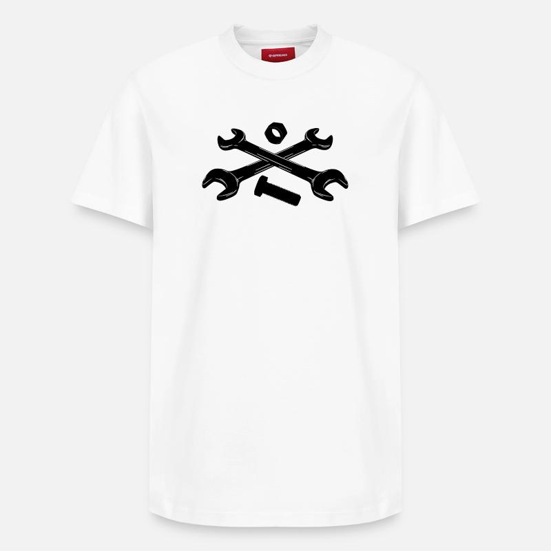 Outils clés écrou et boulon - T-shirt unisexe décontracté en coton Supima – de SPREAD - blanc