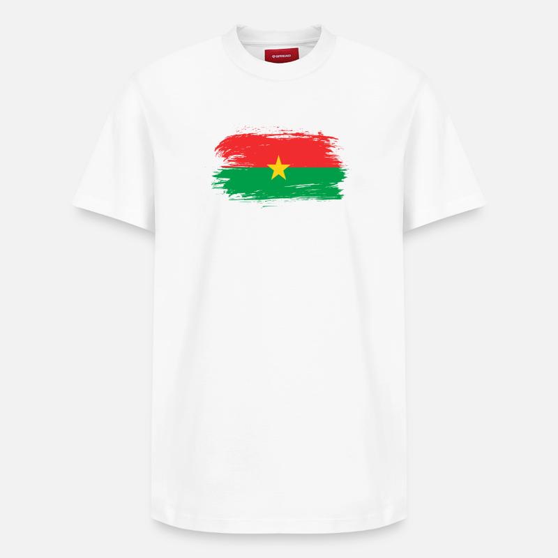 Drapeau du Burkina Faso - T-shirt unisexe décontracté en coton Supima – de SPREAD - blanc