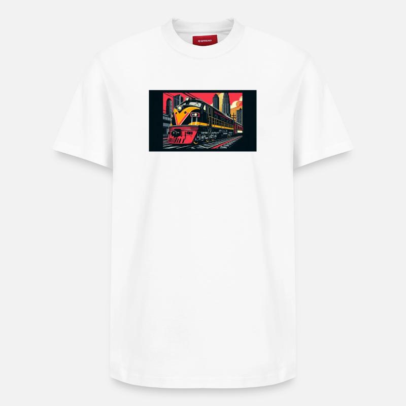 Train 1 4 - T-shirt unisexe décontracté en coton Supima – de SPREAD - blanc