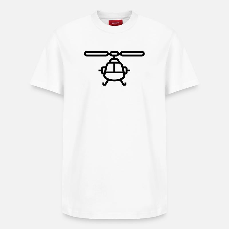 hélicoptère - T-shirt unisexe décontracté en coton Supima – de SPREAD - blanc