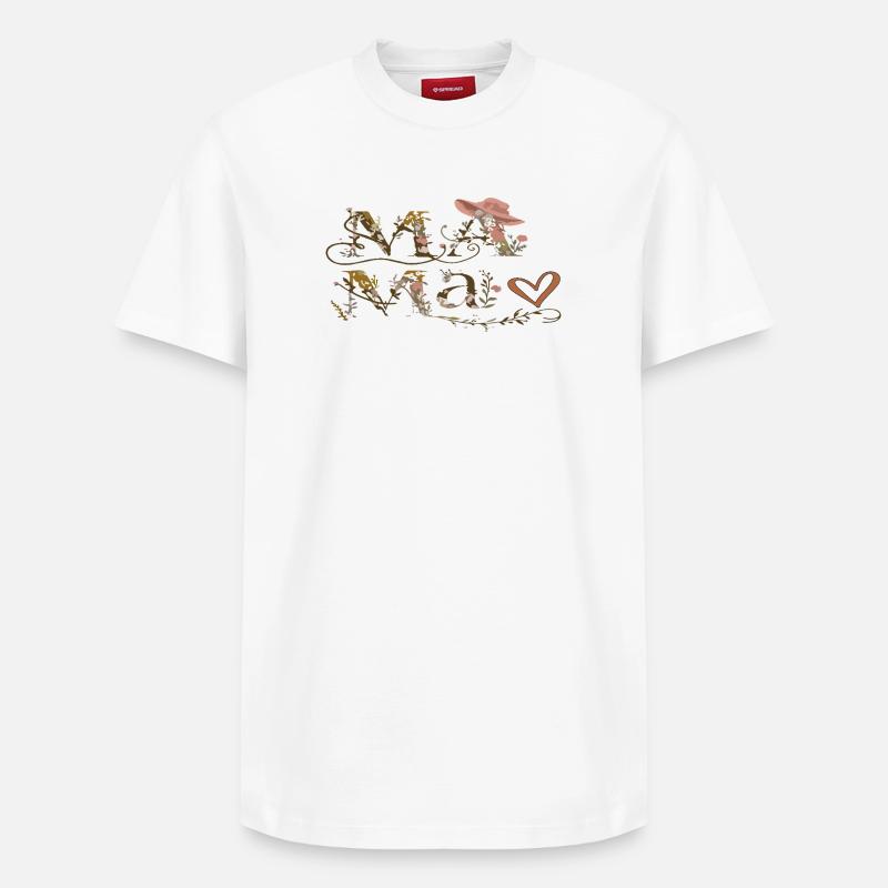 Lettres de Fleurs Maman - T-shirt unisexe décontracté en coton Supima – de SPREAD - blanc