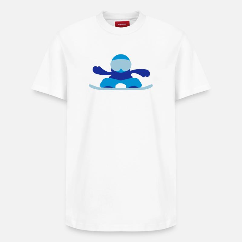 snowboarder - Relaxed Unisex Supima Cotton T-Shirt – von SPREAD - Weiß