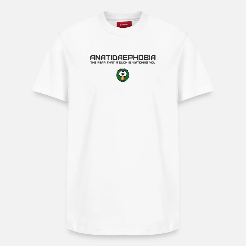 Anatidaephobia Canard Humour Design - T-shirt unisexe décontracté en coton Supima – de SPREAD - blanc