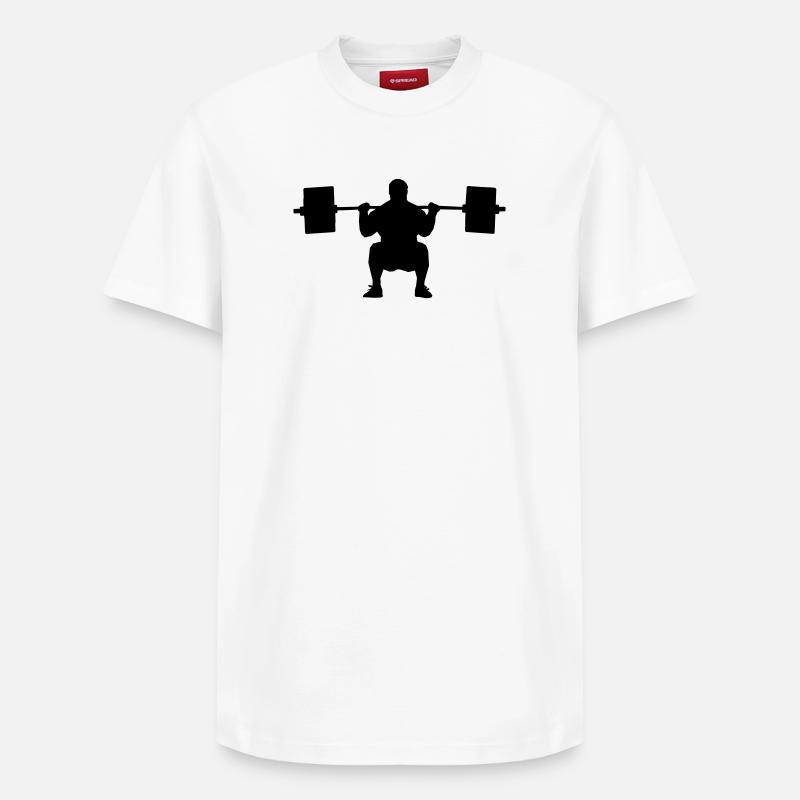 Weightlifter shadow figure - Relaxed Unisex Supima Cotton T-Shirt – by SPREAD - white