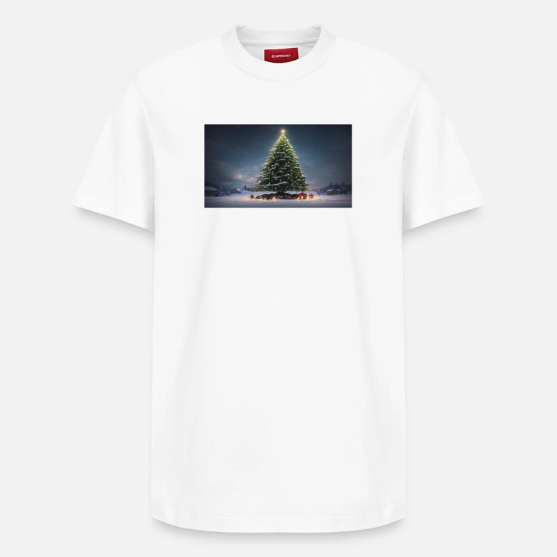 Winterlicher Weihnachtsbaum mit Geschenken - Relaxed Unisex Supima Cotton T-Shirt – von SPREAD - Weiß