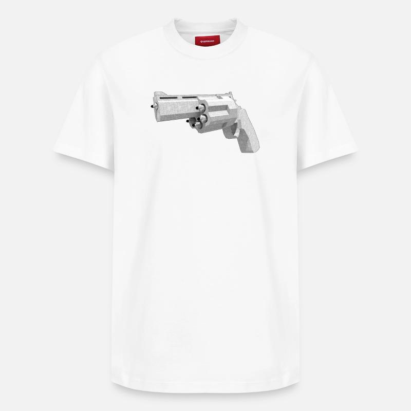 Pistolet Humanisé - T-shirt unisexe décontracté en coton Supima – de SPREAD - blanc
