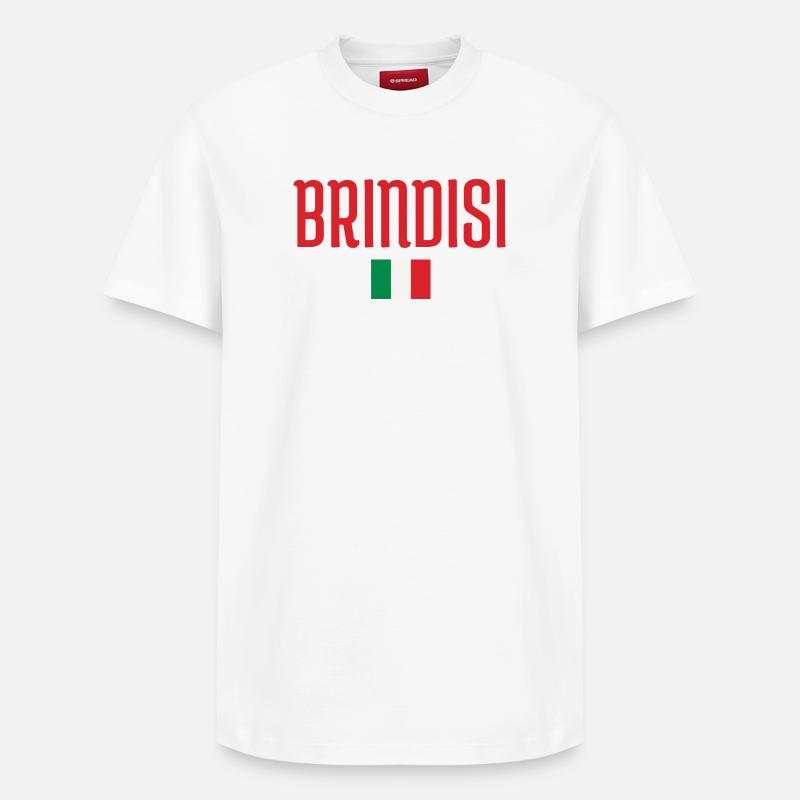 Brindisi Italie Drapeau - T-shirt unisexe décontracté en coton Supima – de SPREAD - blanc