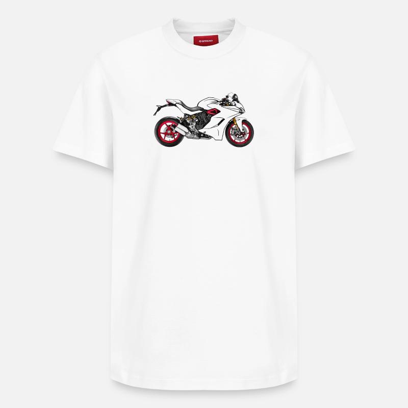 motocyclette - T-shirt unisexe décontracté en coton Supima – de SPREAD - blanc
