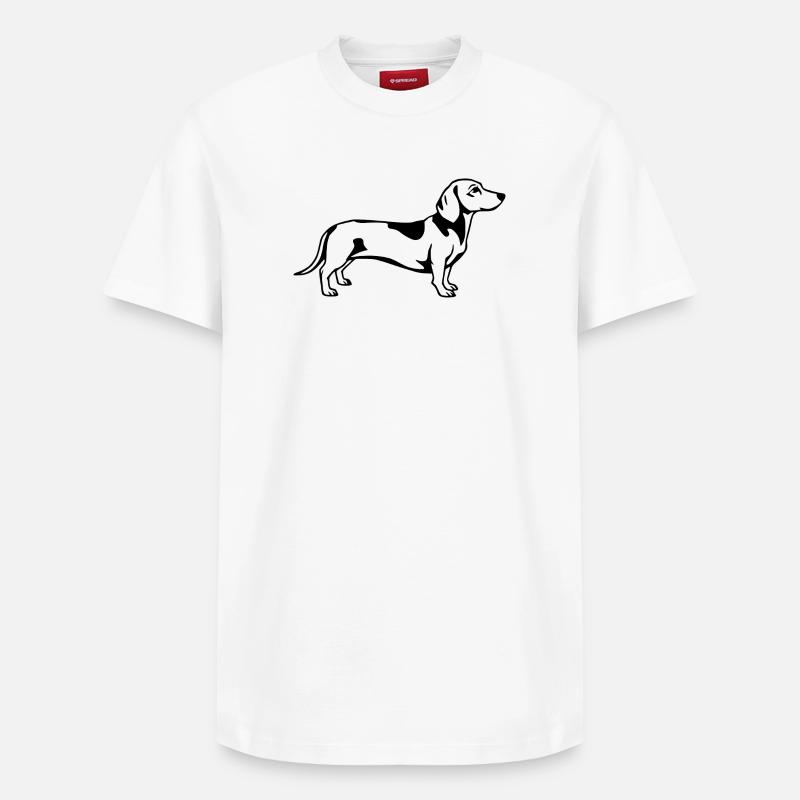 Teckel noir - T-shirt unisexe décontracté en coton Supima – de SPREAD - blanc