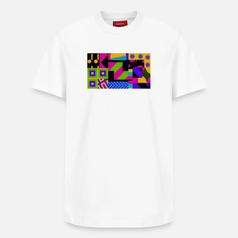 Nova Neon Geometry - T-shirt unisexe décontracté en coton Supima – de SPREAD - blanc