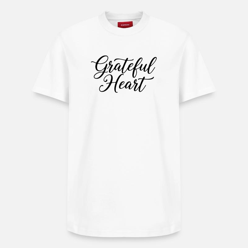 Grateful Heart Script - T-shirt unisexe décontracté en coton Supima – de SPREAD - blanc