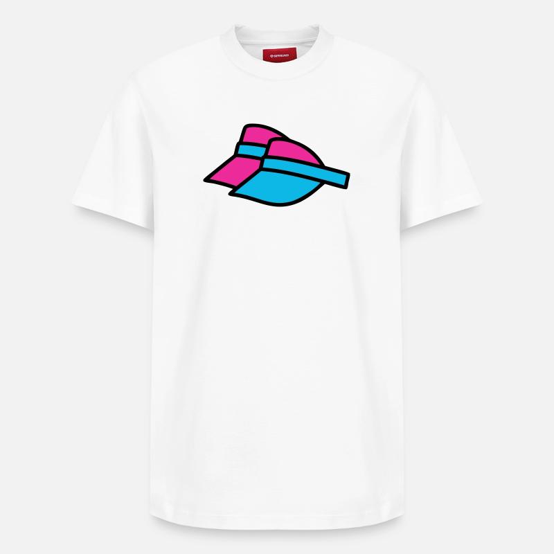 90er Sonnenblenden Retro Visor - Relaxed Unisex Supima Cotton T-Shirt – von SPREAD - Weiß