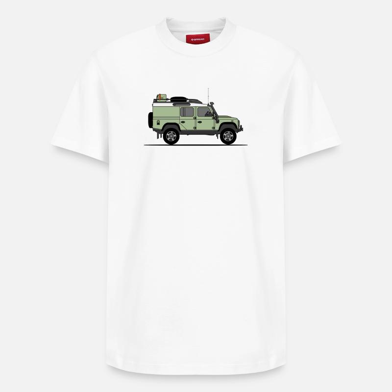 Defender 110 Offroad - T-shirt unisexe décontracté en coton Supima – de SPREAD - blanc
