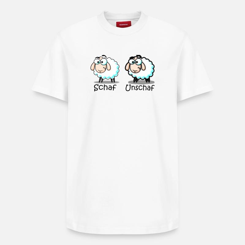 Schaf - Relaxed Unisex Supima Cotton T-Shirt – von SPREAD - Weiß