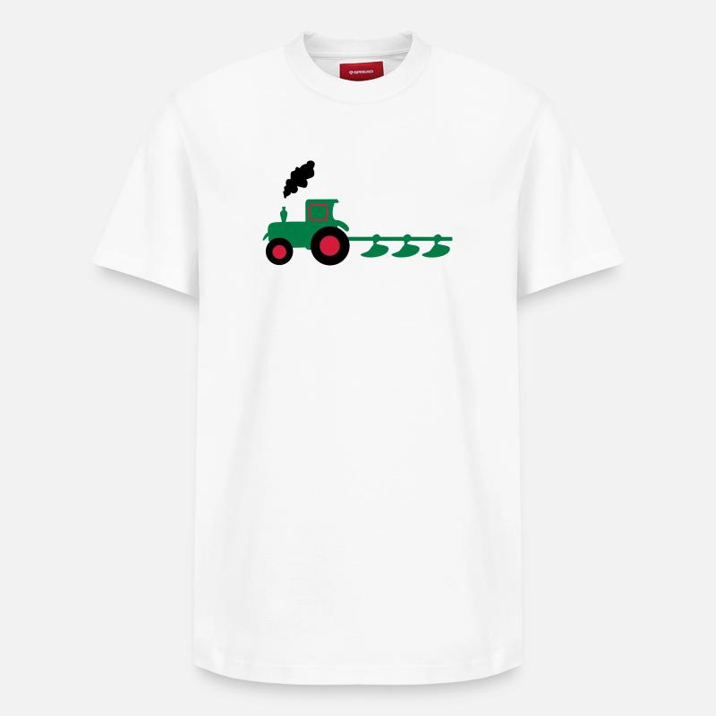 tracteur charrue - T-shirt unisexe décontracté en coton Supima – de SPREAD - blanc
