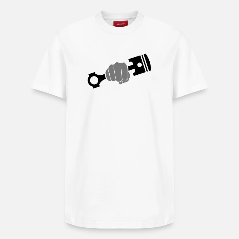Poing maintient piston moteur - T-shirt unisexe décontracté en coton Supima – de SPREAD - blanc