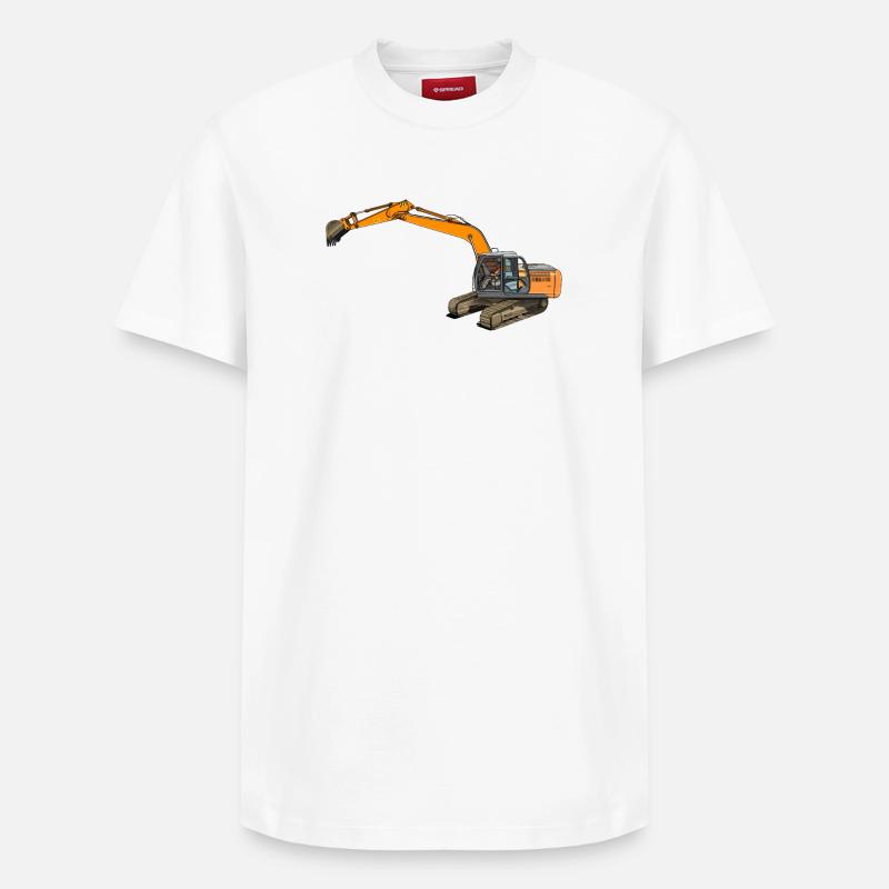 Löffelbagger greift ein - Relaxed Unisex Supima Cotton T-Shirt – von SPREAD - Weiß