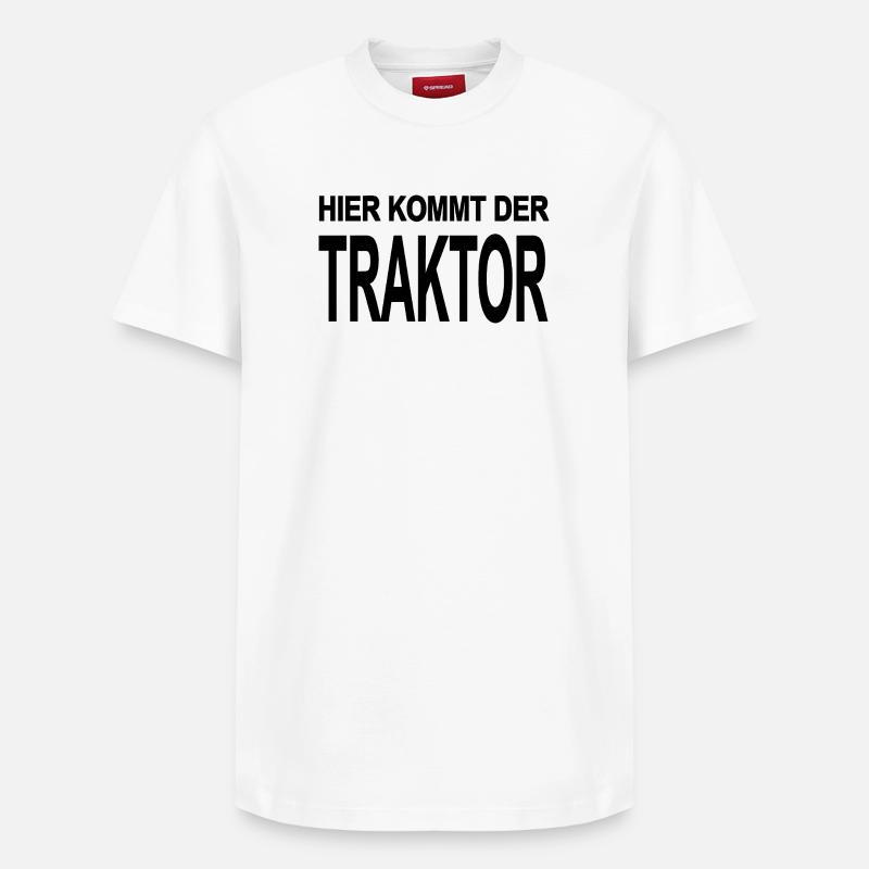 Traktor - Relaxed Unisex Supima Cotton T-Shirt – von SPREAD - Weiß