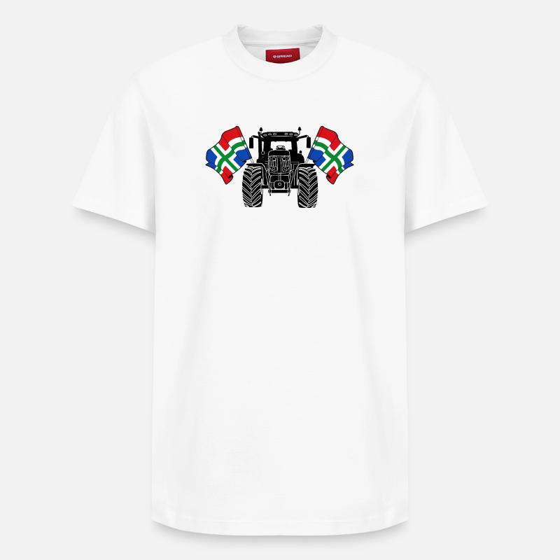 Groningen_Tractor_Pride - Relaxed Unisex Supima Cotton T-Shirt – von SPREAD - Weiß