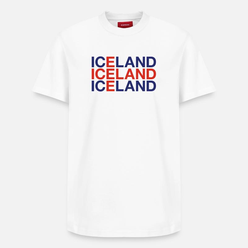 ISLANDE Drapeau islandais - T-shirt unisexe décontracté en coton Supima – de SPREAD - blanc