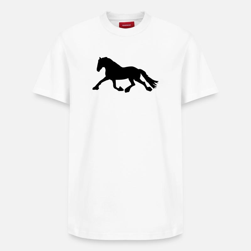 Ein laufendes Pferd - Relaxed Unisex Supima Cotton T-Shirt – von SPREAD - Weiß