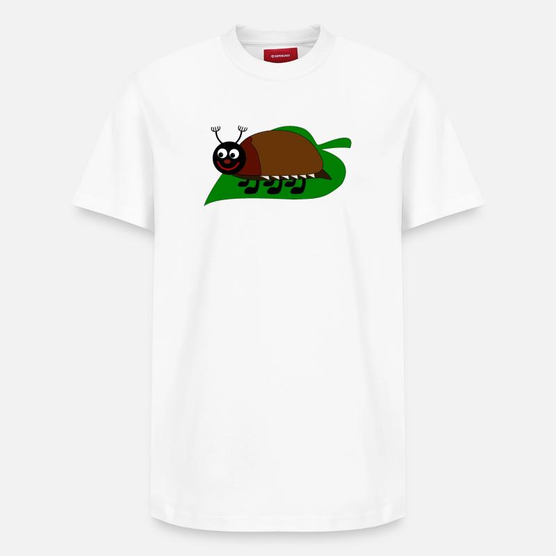 Maikäfer auf einem Blatt - T-shirt unisexe décontracté en coton Supima – de SPREAD - blanc