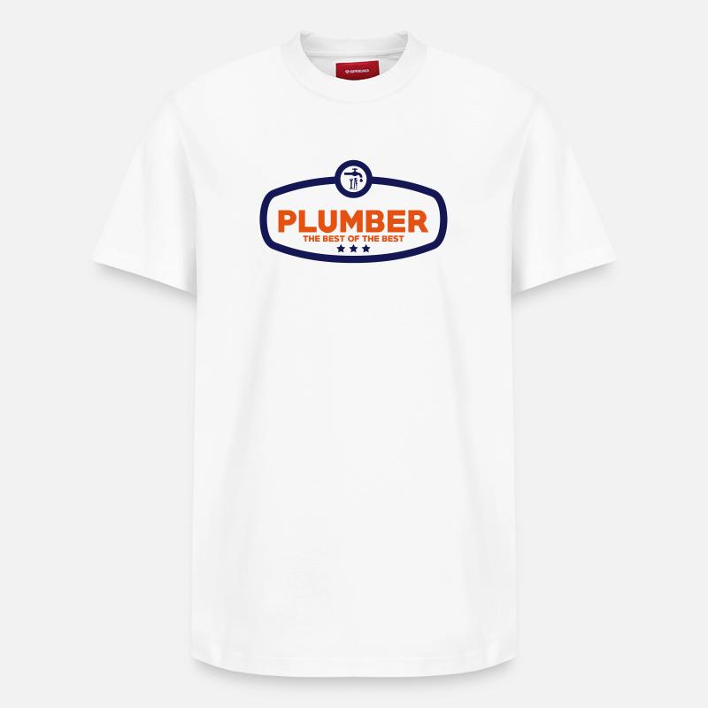 Plumber - T-shirt unisexe décontracté en coton Supima – de SPREAD - blanc
