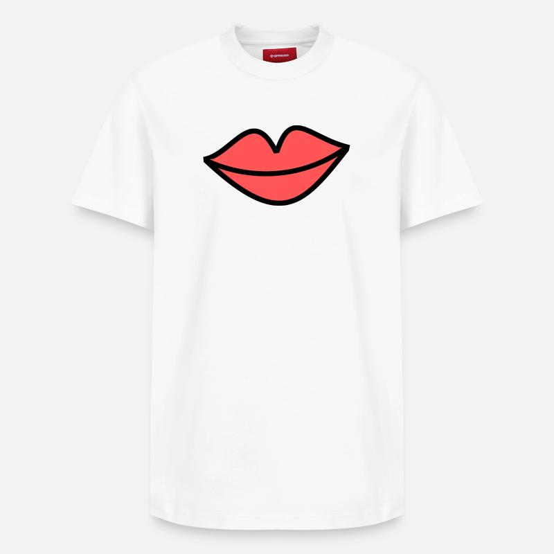 Bouche - T-shirt unisexe décontracté en coton Supima – de SPREAD - blanc