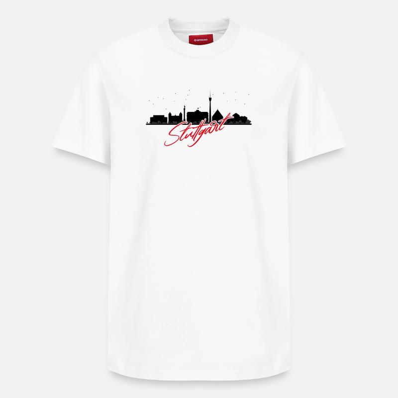 Silhouette Stuttgart - Relaxed Unisex Supima Cotton T-Shirt – von SPREAD - Weiß