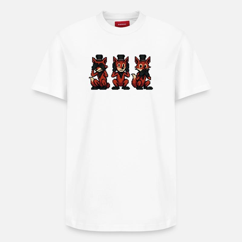 Fuchs im Style der 3 Affen - Relaxed Unisex Supima Cotton T-Shirt – von SPREAD - Weiß