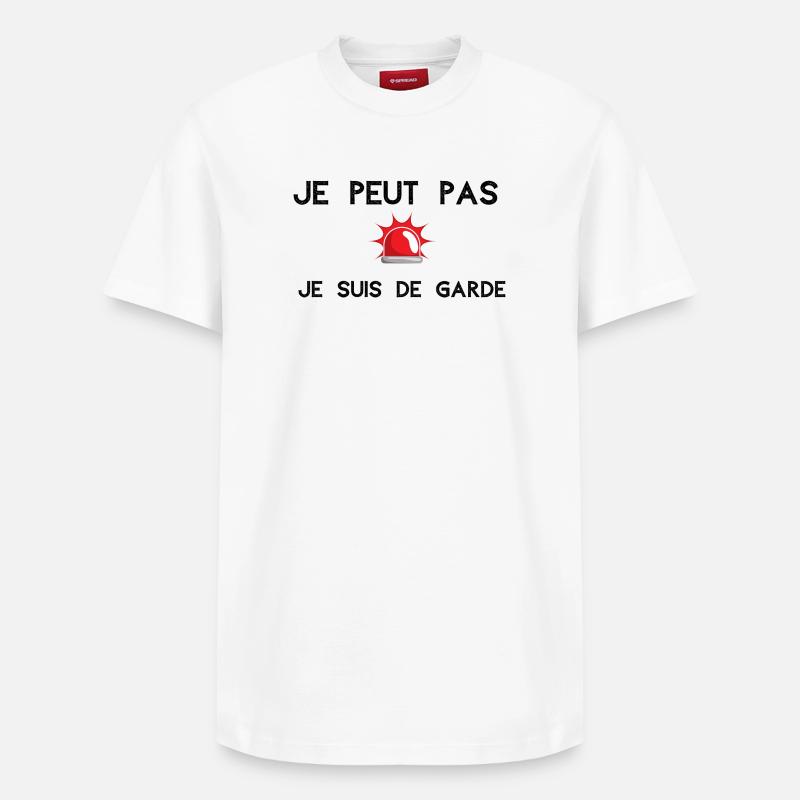 pompier - T-shirt unisexe décontracté en coton Supima – de SPREAD - blanc
