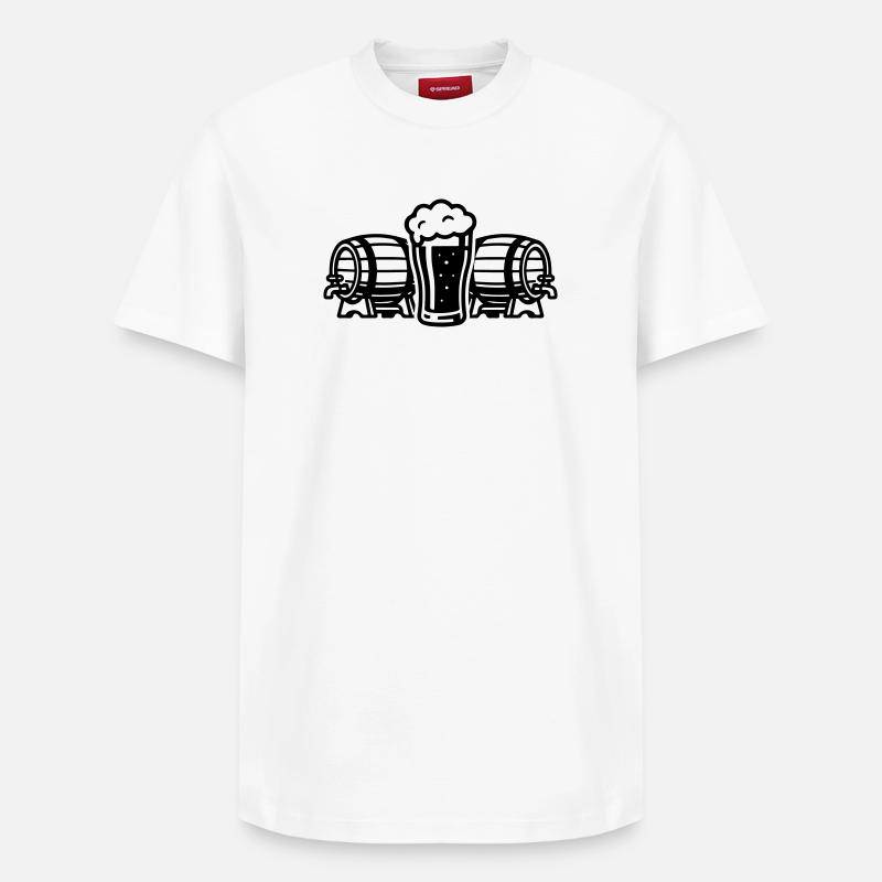Bier Bierfass Bierglas - Relaxed Unisex Supima Cotton T-Shirt – von SPREAD - Weiß