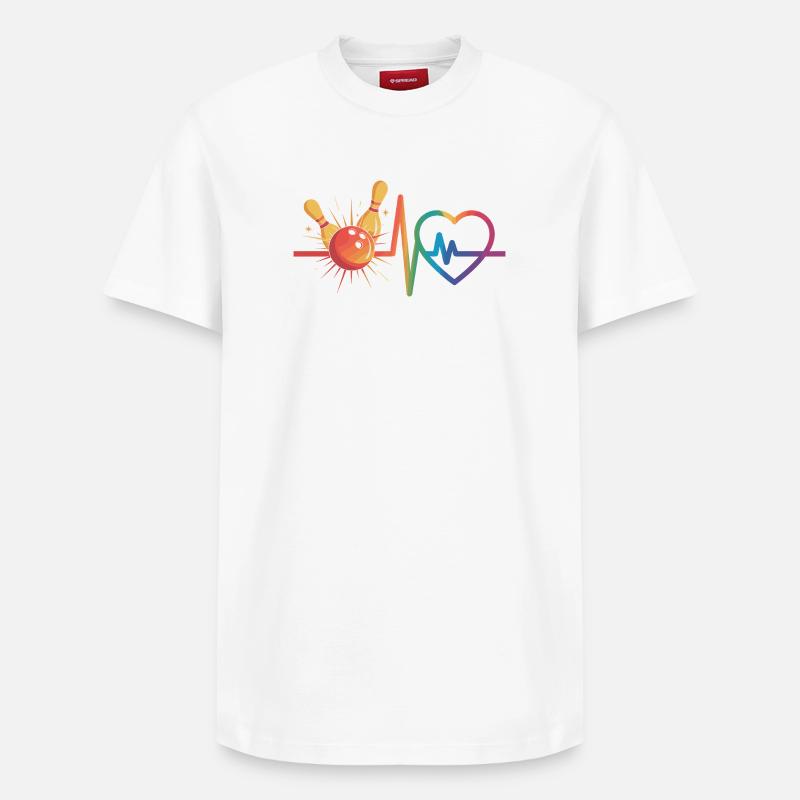 Bowling et cœur - T-shirt unisexe décontracté en coton Supima – de SPREAD - blanc