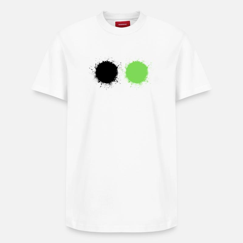 Noir et vert - T-shirt unisexe décontracté en coton Supima – de SPREAD - blanc
