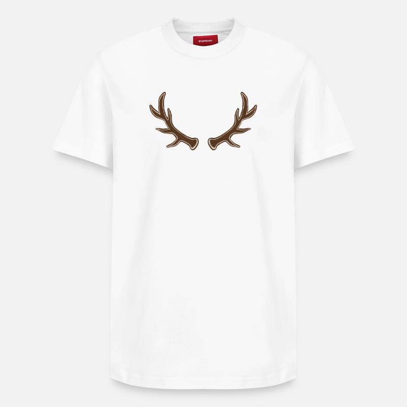 Rustikale Geweih-Silhouette - Relaxed Unisex Supima Cotton T-Shirt – von SPREAD - Weiß