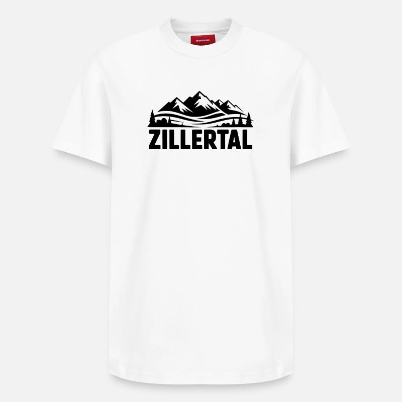 Zillertal - Souvenir Design - T-shirt unisexe décontracté en coton Supima – de SPREAD - blanc