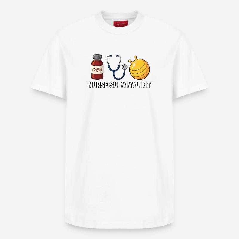 Infirmière Infirmière Café - T-shirt unisexe décontracté en coton Supima – de SPREAD - blanc