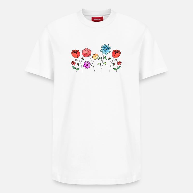 Fleur - T-shirt unisexe décontracté en coton Supima – de SPREAD - blanc
