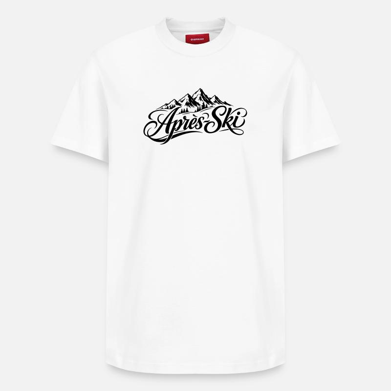 Lettrage après-ski - T-shirt unisexe décontracté en coton Supima – de SPREAD - blanc