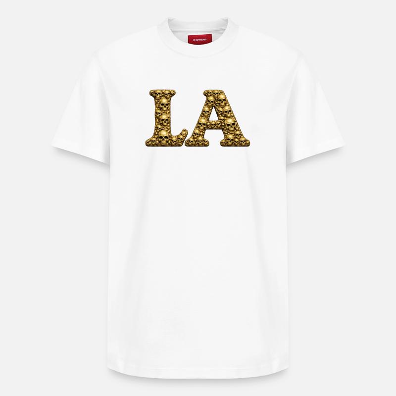 Crâne d’Or, LA - T-shirt unisexe décontracté en coton Supima – de SPREAD - blanc