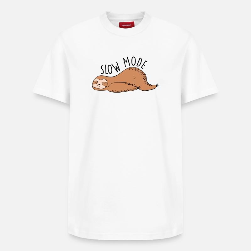 Fauler Langsammodus - Relaxed Unisex Supima Cotton T-Shirt – von SPREAD - Weiß