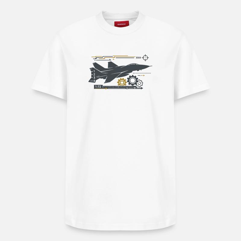 Jetgear Technical Flight Pattern - Relaxed Unisex Supima Cotton T-Shirt – by SPREAD - white