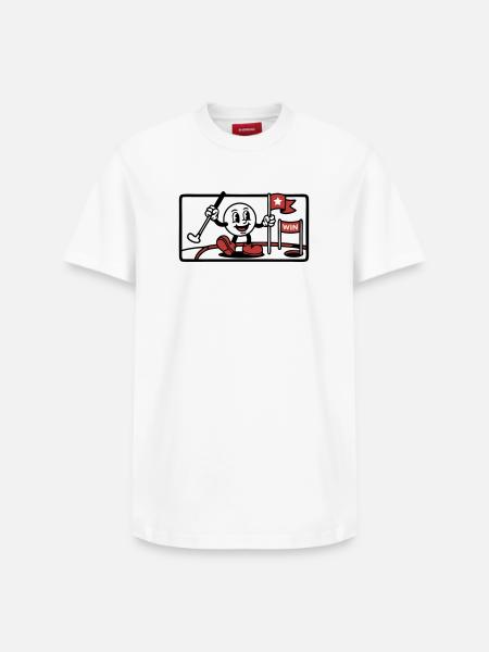 Minigolf Retro Cartoon Golfball JGA Team - Relaxed Unisex Supima Cotton T-Shirt – by SPREAD - white