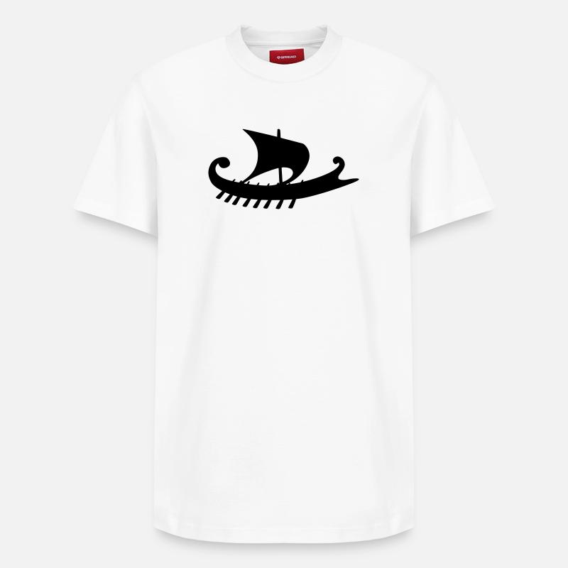 Empuriabrava Schiff b - Relaxed Unisex Supima Cotton T-Shirt – von SPREAD - Weiß