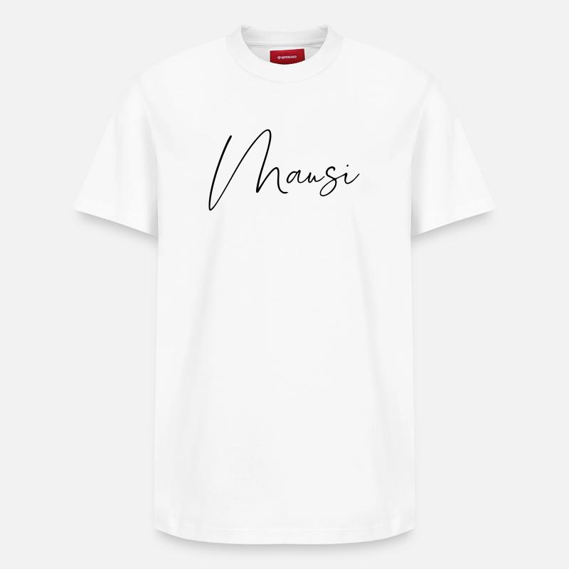 Mausi / Conception de l’écriture manuscrite - T-shirt unisexe décontracté en coton Supima – de SPREAD - blanc