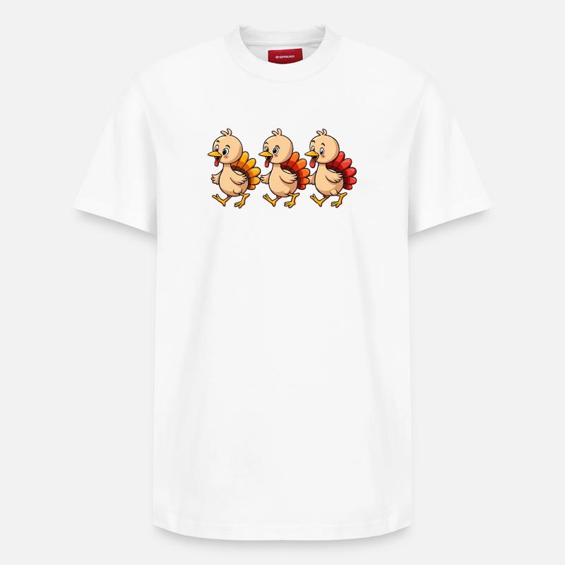 Bébé dinde de Thanksgiving - T-shirt unisexe décontracté en coton Supima – de SPREAD - blanc