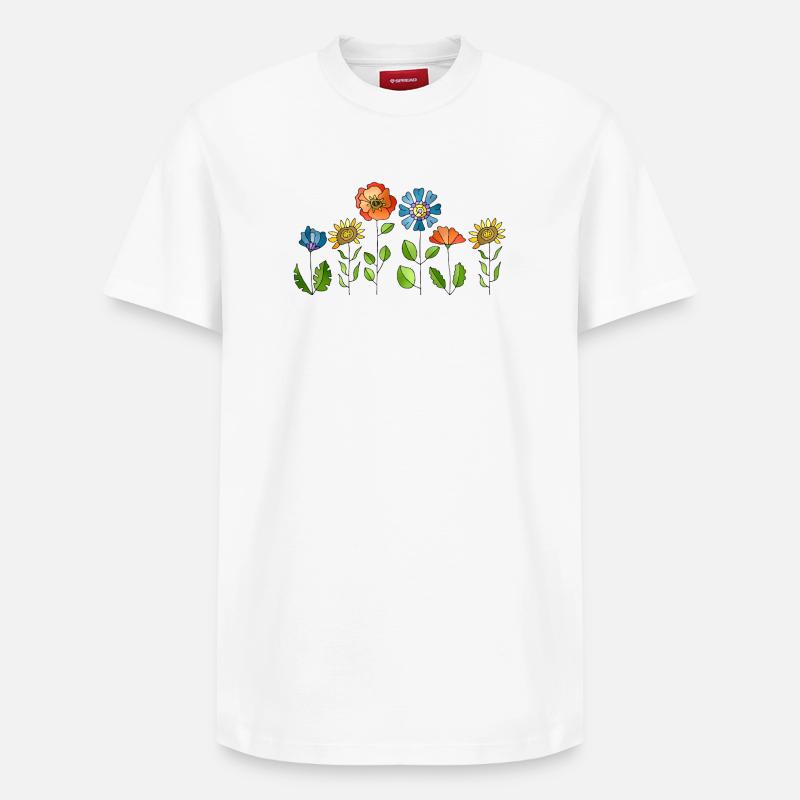 Fleur - T-shirt unisexe décontracté en coton Supima – de SPREAD - blanc