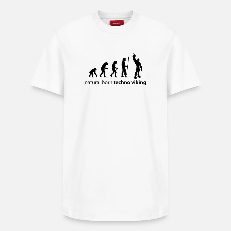 evolution_techno_viking - Relaxed Unisex Supima Cotton T-Shirt – by SPREAD - white