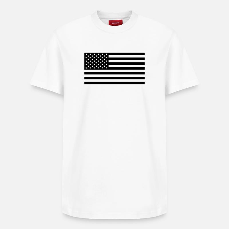 Black US flag - T-shirt unisexe décontracté en coton Supima – de SPREAD - blanc