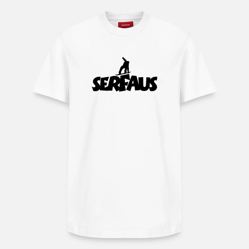 Serfaus Snowboard Snowboarding - T-shirt unisexe décontracté en coton Supima – de SPREAD - blanc